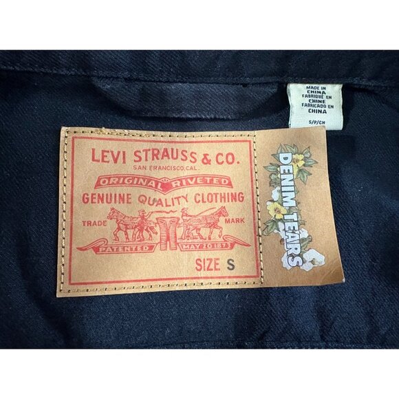Levi's x DENIM TEARS Stussy Our Legacy Paint Patch Jacket sz S color Black - Picture 3 of 10